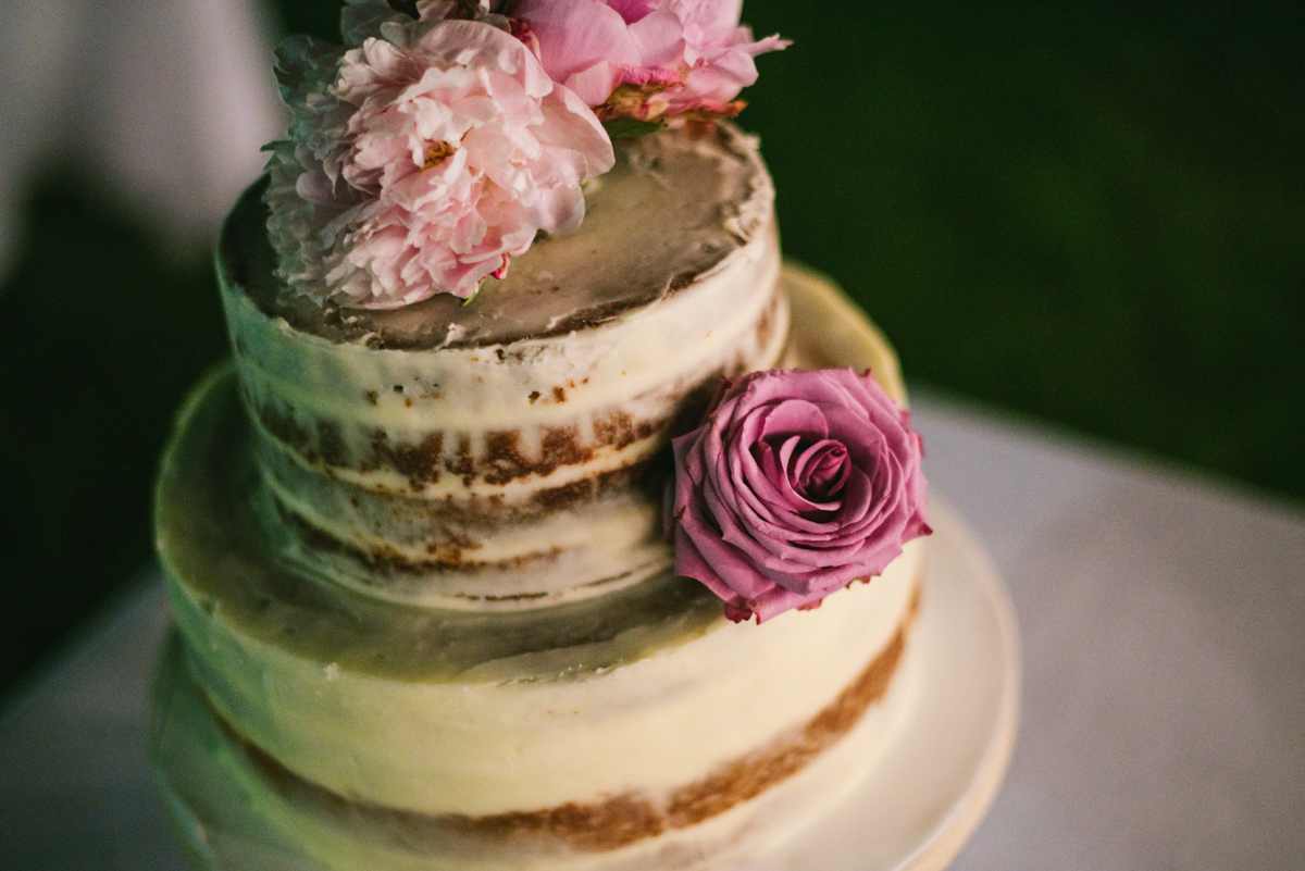naked cake boda peonia rosa