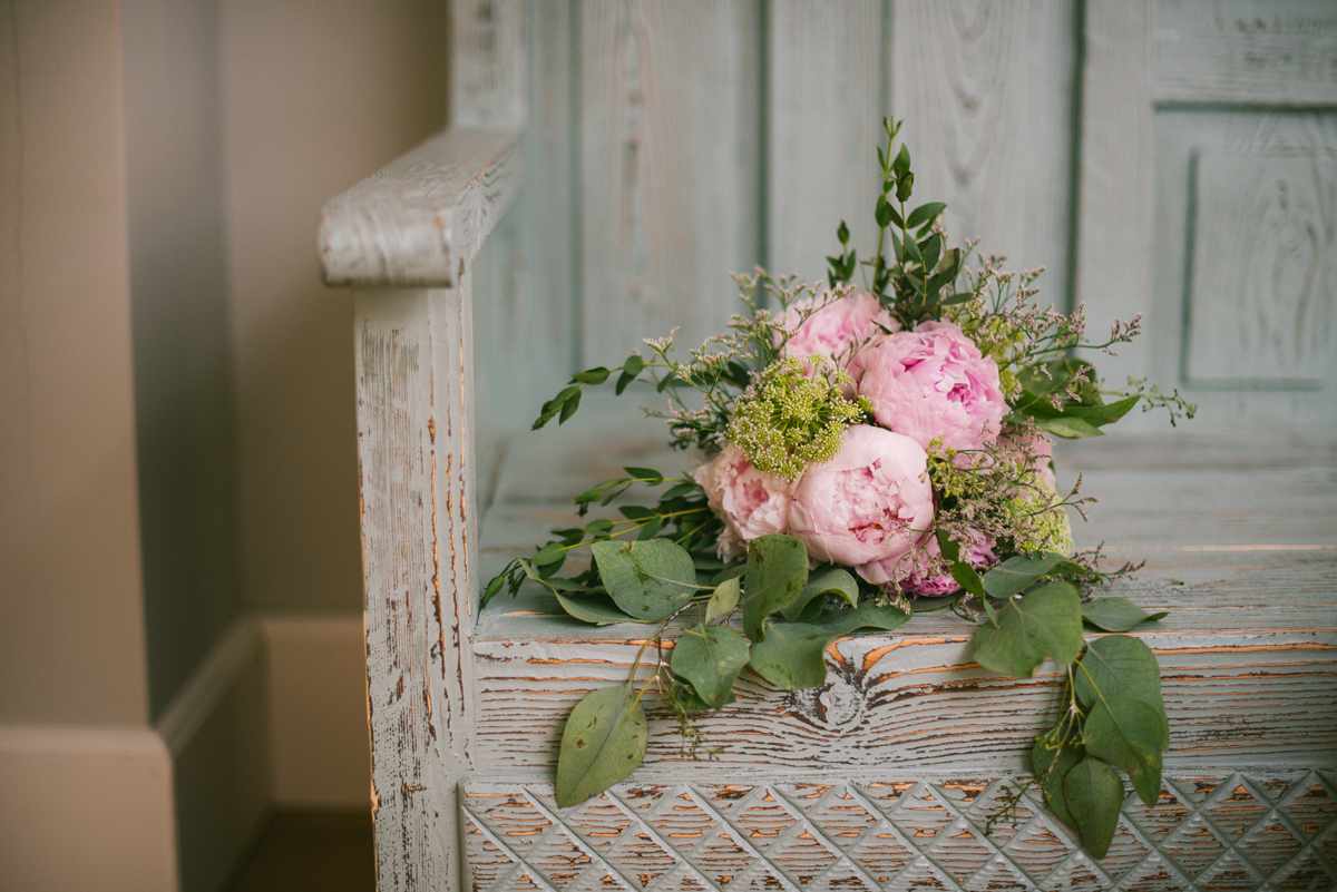 ramo novia peonia rosa